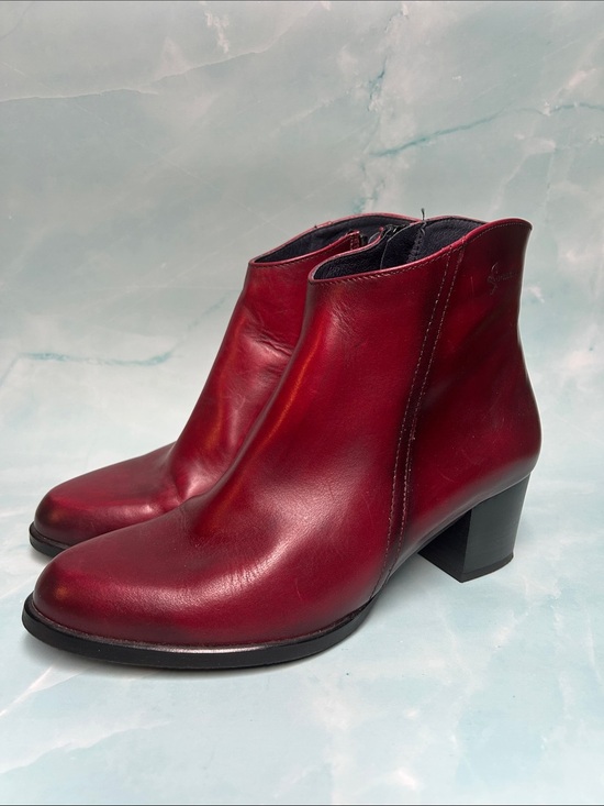 Dorking Shoes - DORKING Women's Red Leather Ankle Boots LEXI Size 36